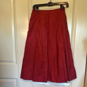 Chic Red Polka Dot Midi Skirt